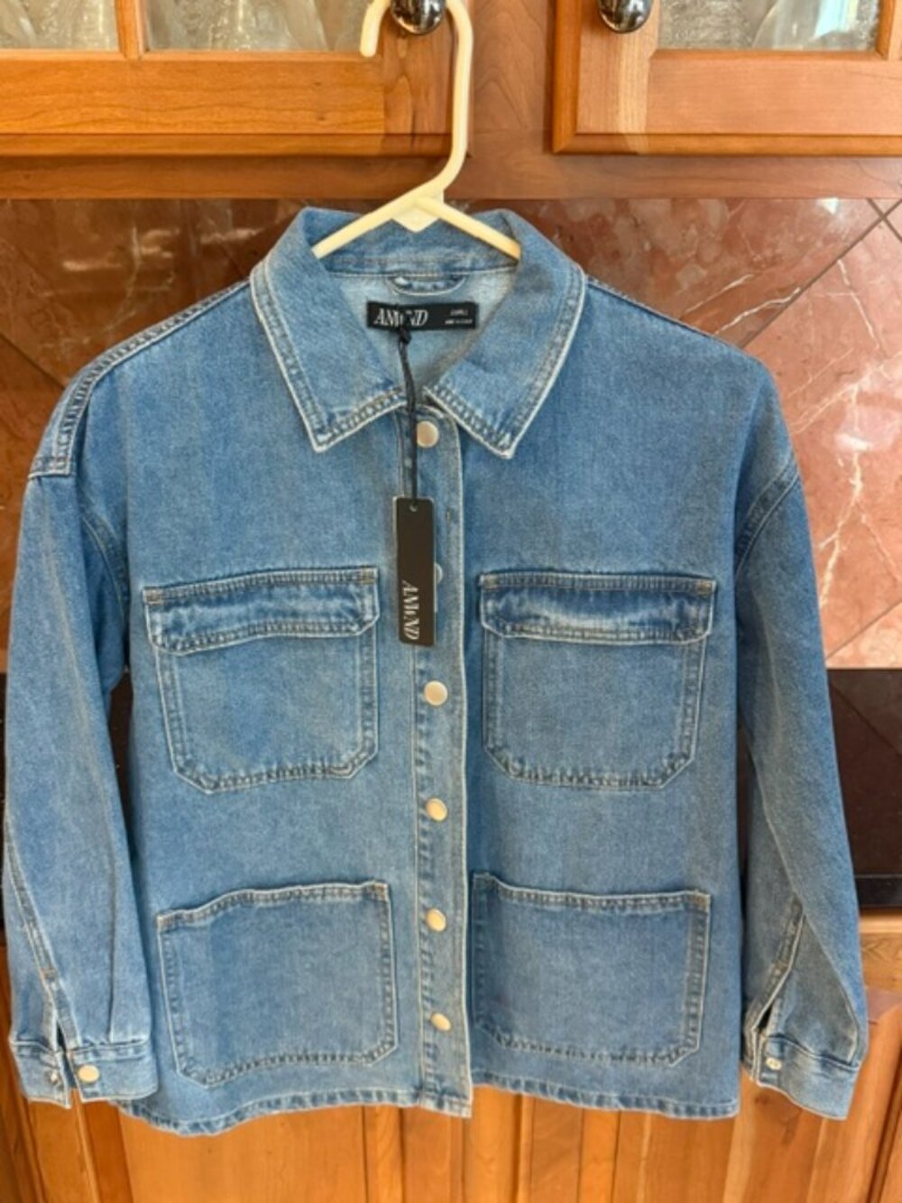 Anwnd Denim Jacket (small, with silver snaps); new with tags
